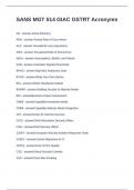 SANS MGT 514 GIAC GSTRT Acronyms Questions and Answers 100&percnt; correct