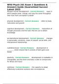WVU Psych 241 Exam 1 Questions & Answers Guide &lpar;Guaranteed Succes&rpar; Latest 2025