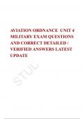 AVIATION ORDNANCE  UNIT 4 MILITARY EXAM QUESTIONS AND CORRECT DETAILED &sol; VERIFIED ANSWERS LATEST UPDATE
