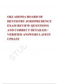 Oklahoma Board of Dentistry Jurisprudence Exam Review