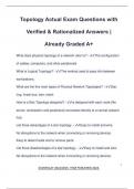 Topology Actual Exam Questions with Verified & Rationalized Answers &vert; Already Graded A&plus;