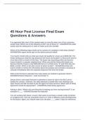 45 Hour Post License Final Exam Questions & Answers