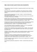 MBU 2520 EXAM QUESTIONS AND ANSWERS