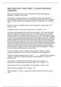 MBU 2520 HOLT FINAL &lpar;PART 1&rpar; QUESTIONS AND ANSWERS