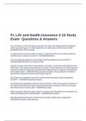 FL Life and Health Insurance 2-15 Study Exam  Questions & Answers