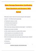 Water Damage Restoration Certification Exam Questions and Answers 100&percnt; Solved
