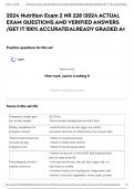 2024 Nutrition Exam 2 NR 228 &vert;2024 ACTUAL EXAM QUESTIONS AND VERIFIED ANSWERS &sol;GET IT 100&percnt; ACCURATE&vert;ALREADY GRADED A&plus;