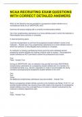 NCAA RECRUITING EXAM QUESTIONS WITH CORRECT DETAILED ANSWERS 