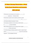 WATER DAMAGE EXAM PACKAGE DEAL QUESTIONS AND VERIFIED ANSWERS 100&percnt; GUARANTEED PASS &vert; LATEST UPDATE