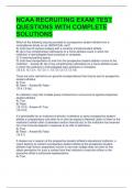 NCAA RECRUITING EXAM TEST QUESTIONS WITH COMPLETE SOLUTIONS 