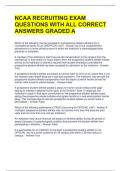 NCAA RECRUITING EXAM QUESTIONS WITH ALL CORRECT ANSWERS GRADED A 