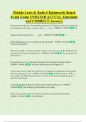 Florida Laws & Rules Chiropractic Board  Exam Exam UPDATED ACTUAL Questions  and CORRECT Answers