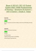 Exam 1&comma; Exam 2 & Exam 3&colon; NU137 &sol; NU 137 &lpar;Latest 2025 &sol; 2026 Updates STUDY BUNDLE WITH COMPLETE SOLUTIONS&rpar; Fundamentals of Nursing &vert; Questions and Verified Answers &vert; 100&percnt; Correct &vert; Grade A &ndash; Galen
