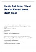 Hesi &colon; Cat Exam &sol; Hesi Rn Cat Exam Latest 2024 Final