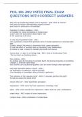 PHIL 101 JMU YATES FINAL EXAM QUESTIONS WITH CORRECT ANSWERS