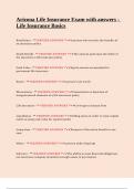 Arizona Life Insurance Exam with answers - Life Insurance Basics