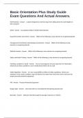 Basic Orientation Plus Study Guide Exam Questions And Actual Answers&period;