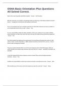 OSHA Basic Orientation Plus Questions All Solved Correct&period;