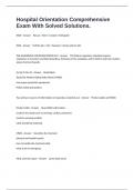 Hospital Orientation Comprehensive Exam With Solved Solutions&period;