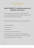 Adult CCRN&sol;PCCN certification practice test Questions And Answers