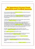 PA Appraisers License Exam Questions and Verified Answers