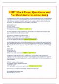 RHIT Mock Exam Questions and Verified Answers 2024-2025