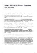 MGMT 3880 Ch14-18 Exam Questions And Answers