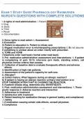 EXAM 1 STUDY GUIDE PHARMACOLOGY RASMUSSEN NUR2474 QUESTIONS WITH COMPLETE SOLUTIONS 