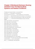 Chapter 4 Workbook &lbrack;Hartmann Nursing Assistant Care The Basics&rsqb; Body Systems and Related Conditions