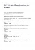 MGT 400 Quiz 2 Exam Questions And Answers