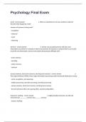 Psychology Final Exam Possible Questions With 100&percnt; Accurately Solved&period;