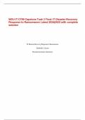 WGU IT C769 Capstone Task 3 Final&colon; IT Disaster Recovery Response to Ransomware Latest 2024&vert;2025 with complete solution