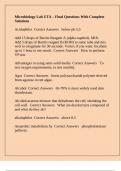 Microbiology University Of Texas - Arlington -Microbiology Lab UTA &ndash; Final Questions With Complete Solutions