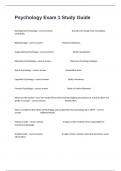 Psychology Exam 1 Study Guide Exam With Complete Questions And Correct Detailed Answers&period;
