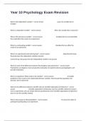 Year 10 Psychology Exam Revision Questions With Correct Detailed Answers Success Guaranteed Pass&period;
