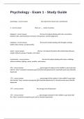 Psychology - Exam 1 - Study Guide Questions Exam With Correct Verified Answers  A&plus; Score&period;