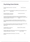 Psychology Exam Review Correct Actual Questions And Correctly Well Defined Answers&period;