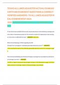 TEXAS ALL LINES ADJUSTER ACTUAL EXAM 2024 WITH 400 EXAM BEST QUESTIONS & CORRECT VERIFIED ANSWERS &sol; TX ALL LINES ADJUSTER REAL EXAM NEWEST 2024- 2025 &lpar;GUARANTEED PASS A&plus; BRAND NEW EXAM&excl;&excl;&rpar;