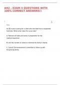 AH2 - EXAM 3 QUESTIONS WITH 100&percnt; CORRECT ANSWERS&excl;&excl;