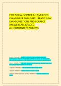   FTCE SOCIAL SCIENCE 6-12&lpar;VERIFIED EXAM GUIDE 2024-2025&rpar;&vert;BRAND NEW EXAM QUESTIONS AND CORRECT ANSWERS&comma;ALL GRADED A&plus;&vert;GUARANTEED SUCCESS