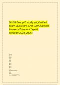       NIHSS Group D study set&comma;Verified Exam Questions And 100&percnt; Correct Answers&comma;Premium Expert Solution&lpar;2024-2025&rpar;