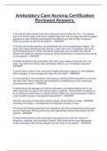 Ambulatory Care Nursing Certification  Reviewed Answers 2025-2026