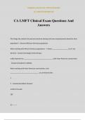 CA LMFT Clinical Exam Questions And Answers