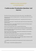 Cardiovascular Examination Questions And Answers
