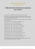 Child and Family Nursing Exam Questions And Answers