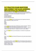 CLT PRACTICE EXAM QUESTIONS AND CORRECT DETAILED ANSWERS WITH RATIONALES&vert; GRADED A&plus;
