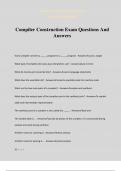 Compiler Construction Exam Questions And Answers