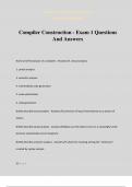 Compiler Construction - Exam 1 Questions And Answers