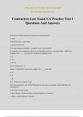 Contractors Law Exam CA Practice Test 1 Questions And Answers