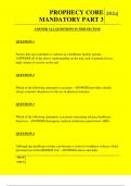  PROPHECY CORE MANDATORY PART 3 QUESTIONS  AND ANSWERS 2024
